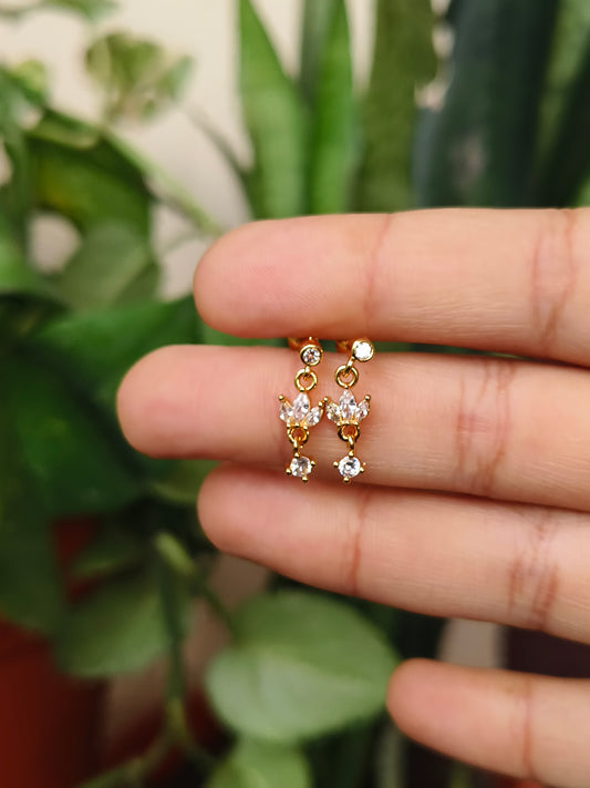 Flower stone Ball Back Danglers for helix