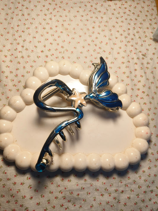 Silver Mermaid Big Hair Claw