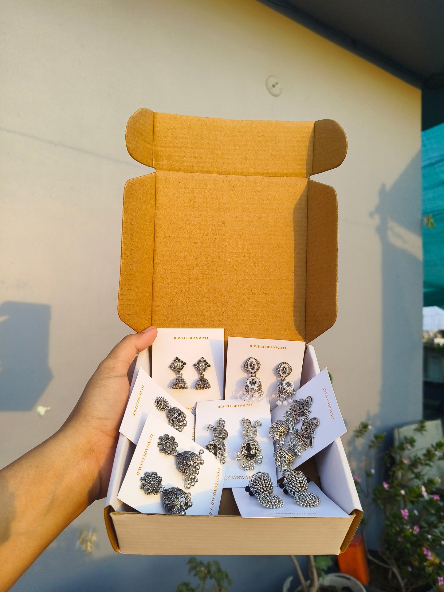 Combo of 7 Oxidized Silver Earrings Set for Women