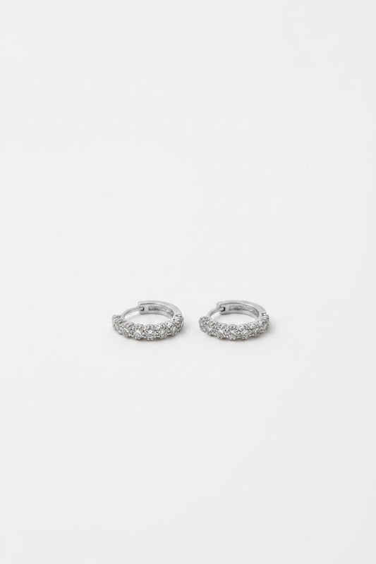 Silver American diamond hoops for loop and helix piercing