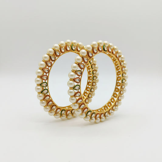 Kundan meenakari pearl Rajwadi Bangles