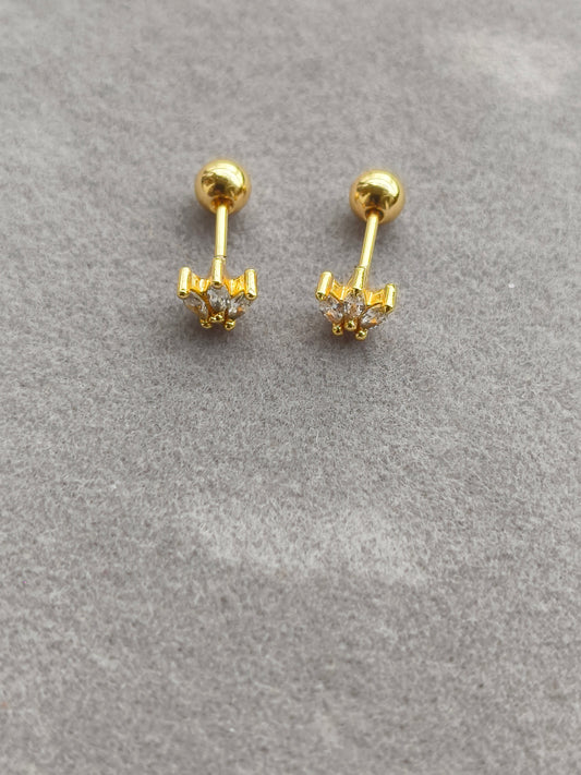Ball Back Small Crown Studs |BB51