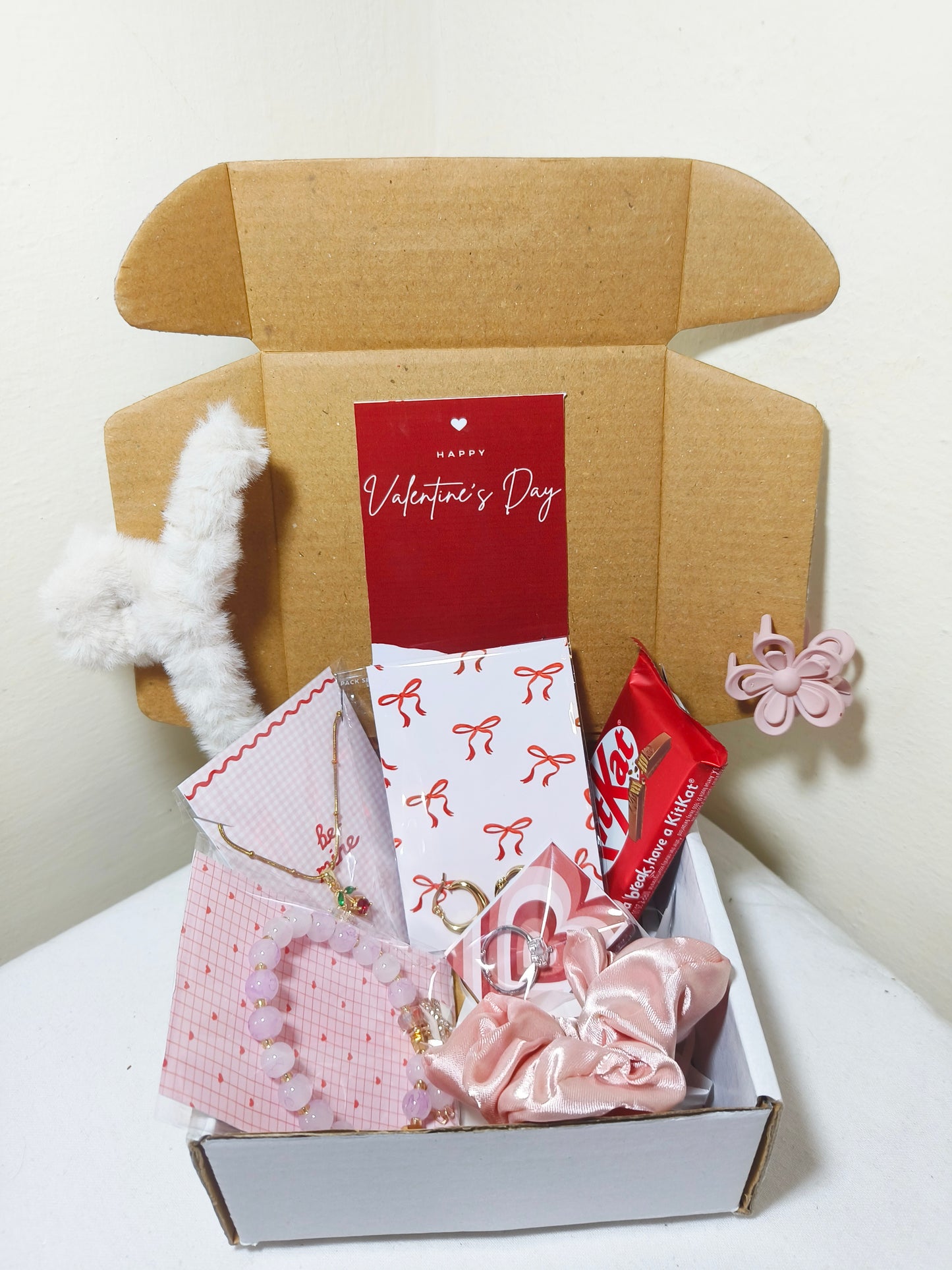 Blush Love Valentine Hamper | Romantic Gift Box with Jewelry, Chocolates & Cute Accessories
