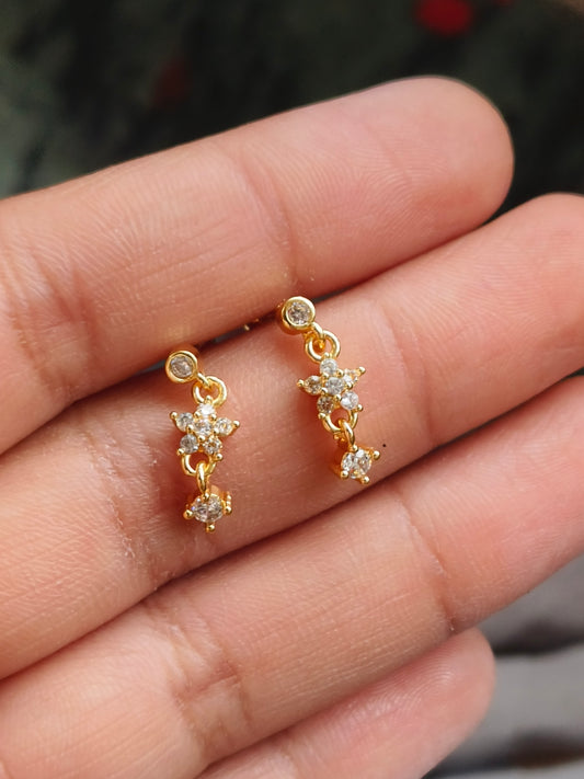 Ball back flower stone dangler |BB37