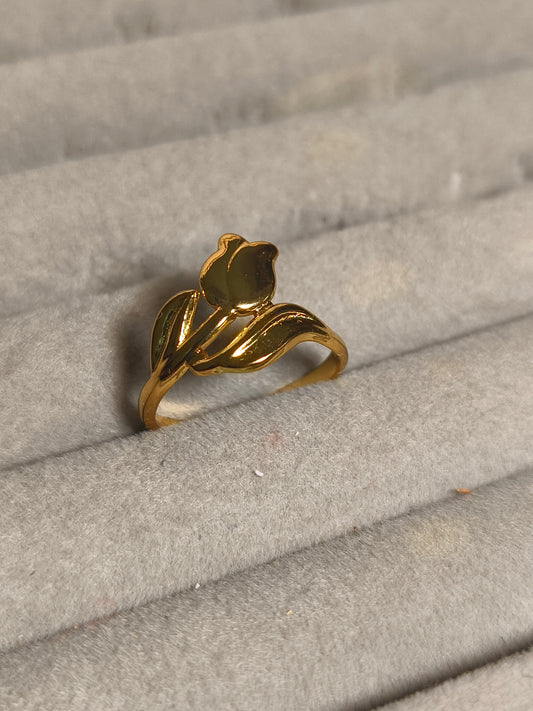 Golden Tulip Anti-Tarnish Waterproof Ring 🌷✨