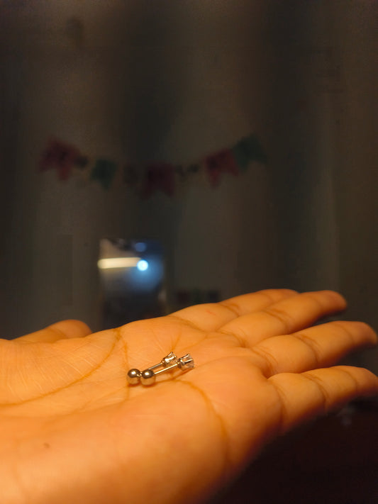 Single stone ball back studs (silver)