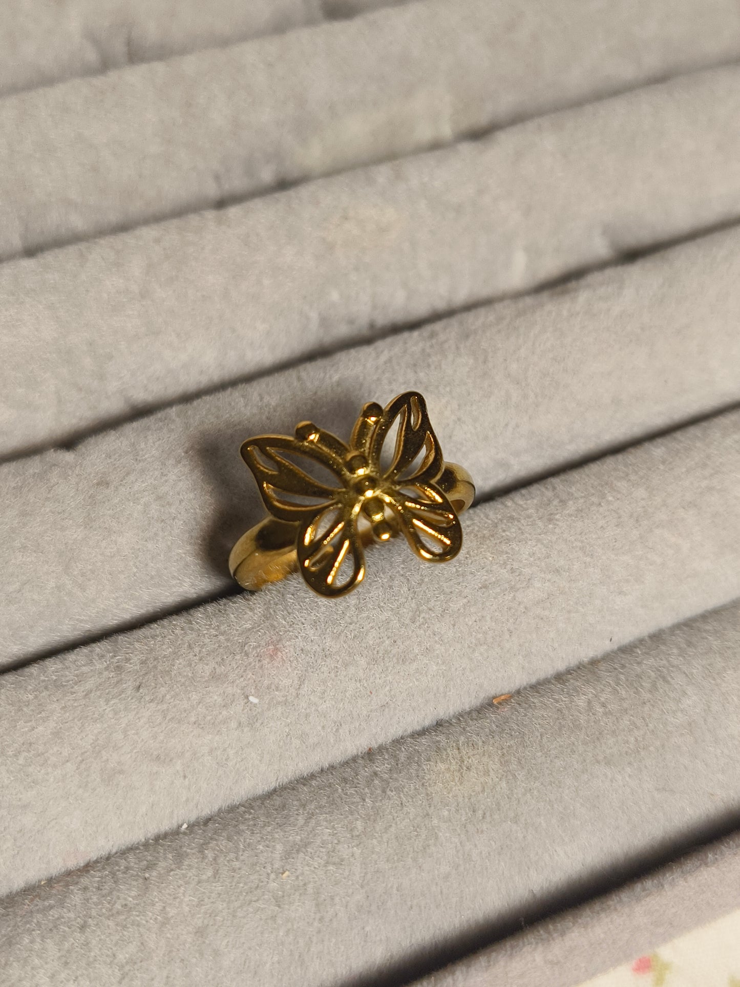 Minimal Butterfly Ring for Women