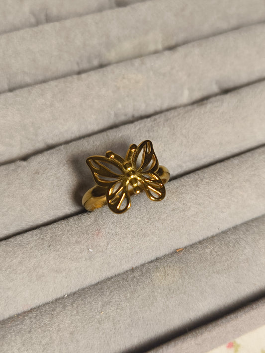 Minimal Butterfly Ring for Women