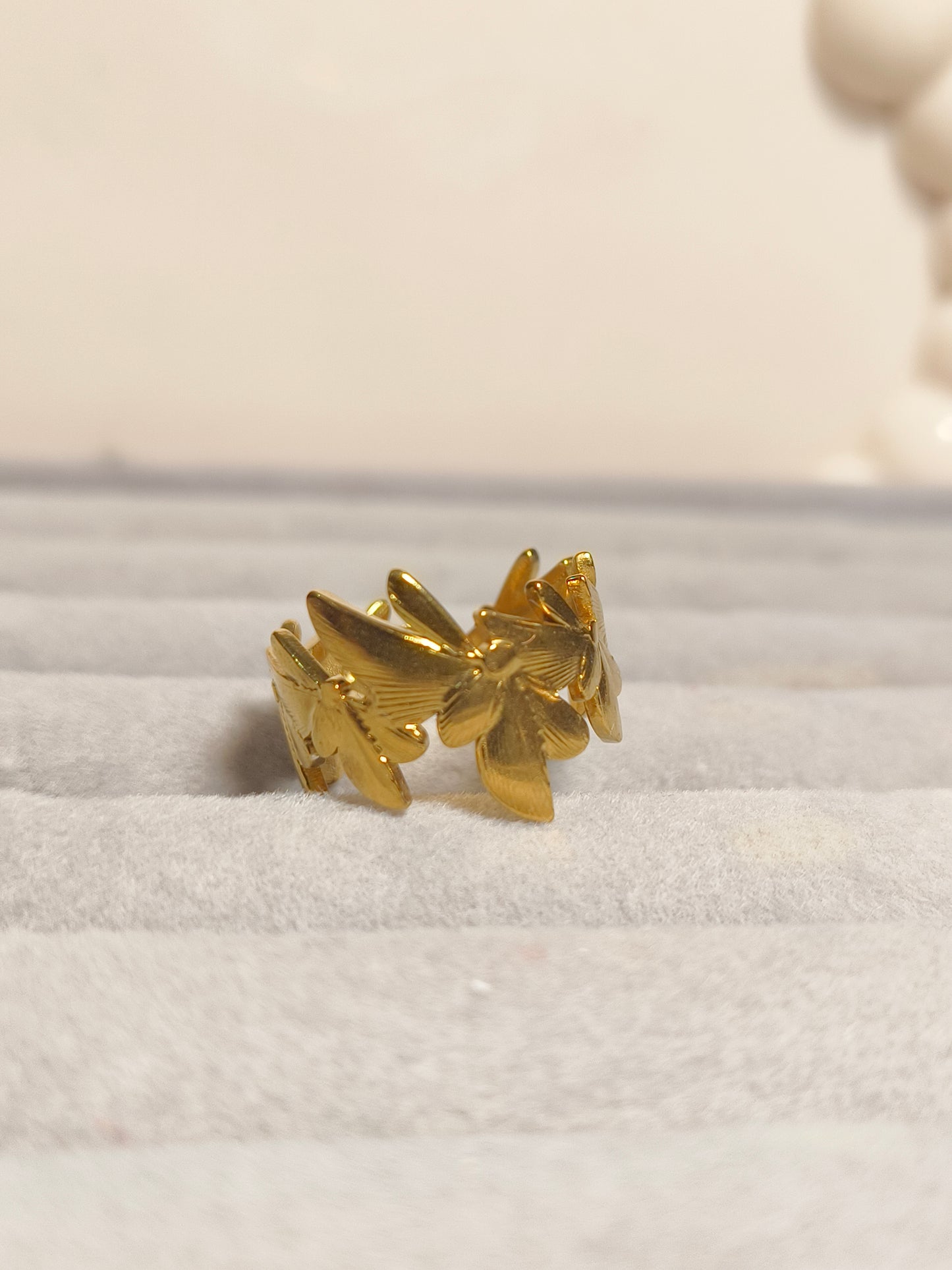 Abstract flower Band Ring
