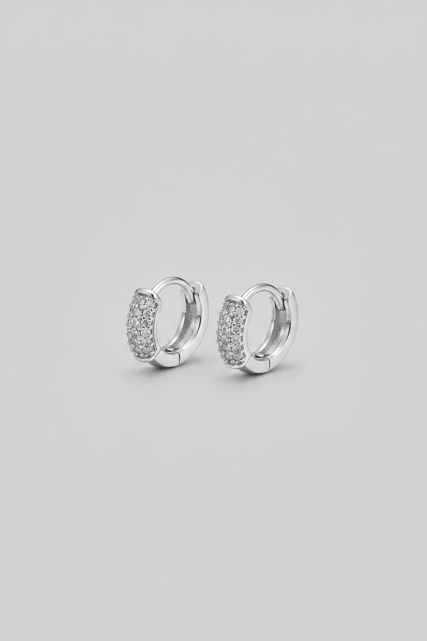 Silver hoops for lobe piercing