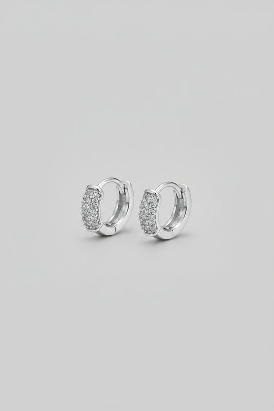 Silver hoops for lobe piercing