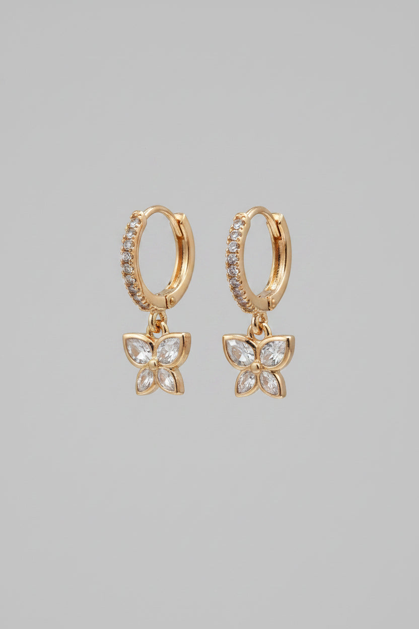 Butterfly Dangler Hoops For Lobe Piercing