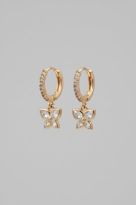 Butterfly Dangler Hoops For Lobe Piercing