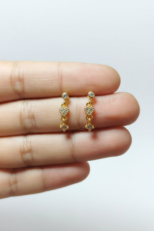 Heart stone ball back helix dangler (pair)