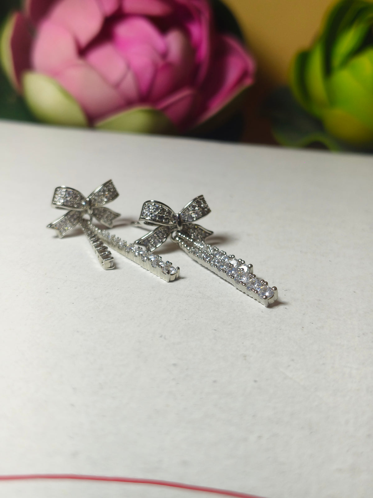 Sparkling Bow Statement Earrings🤍🎀
