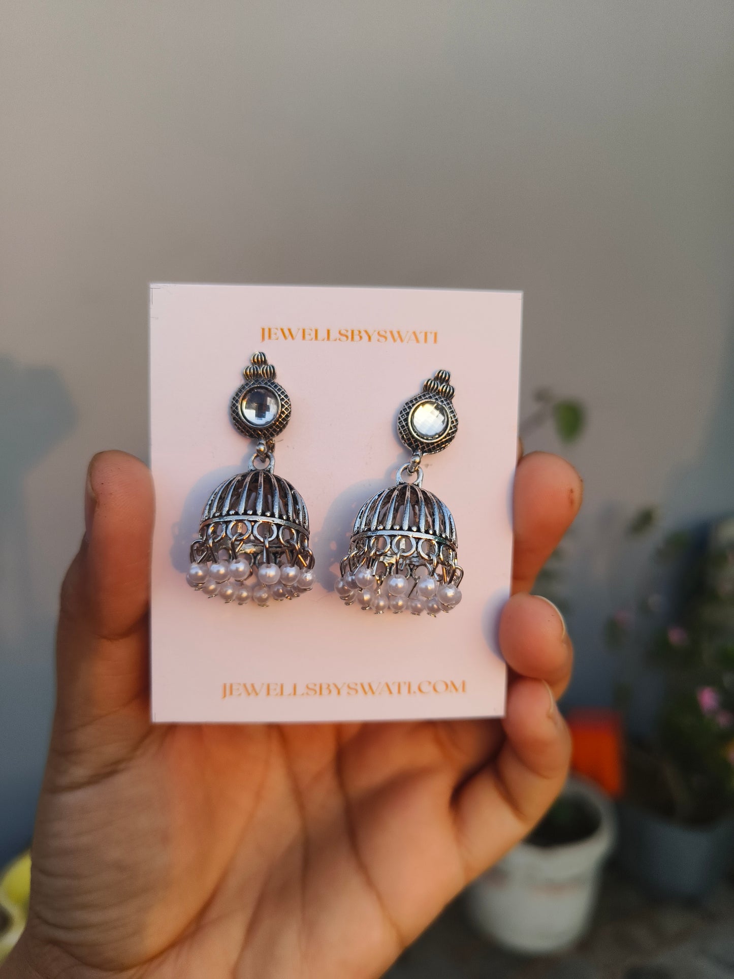 Combo of 5 Oxidized Silver Jhumka Earrings Set |