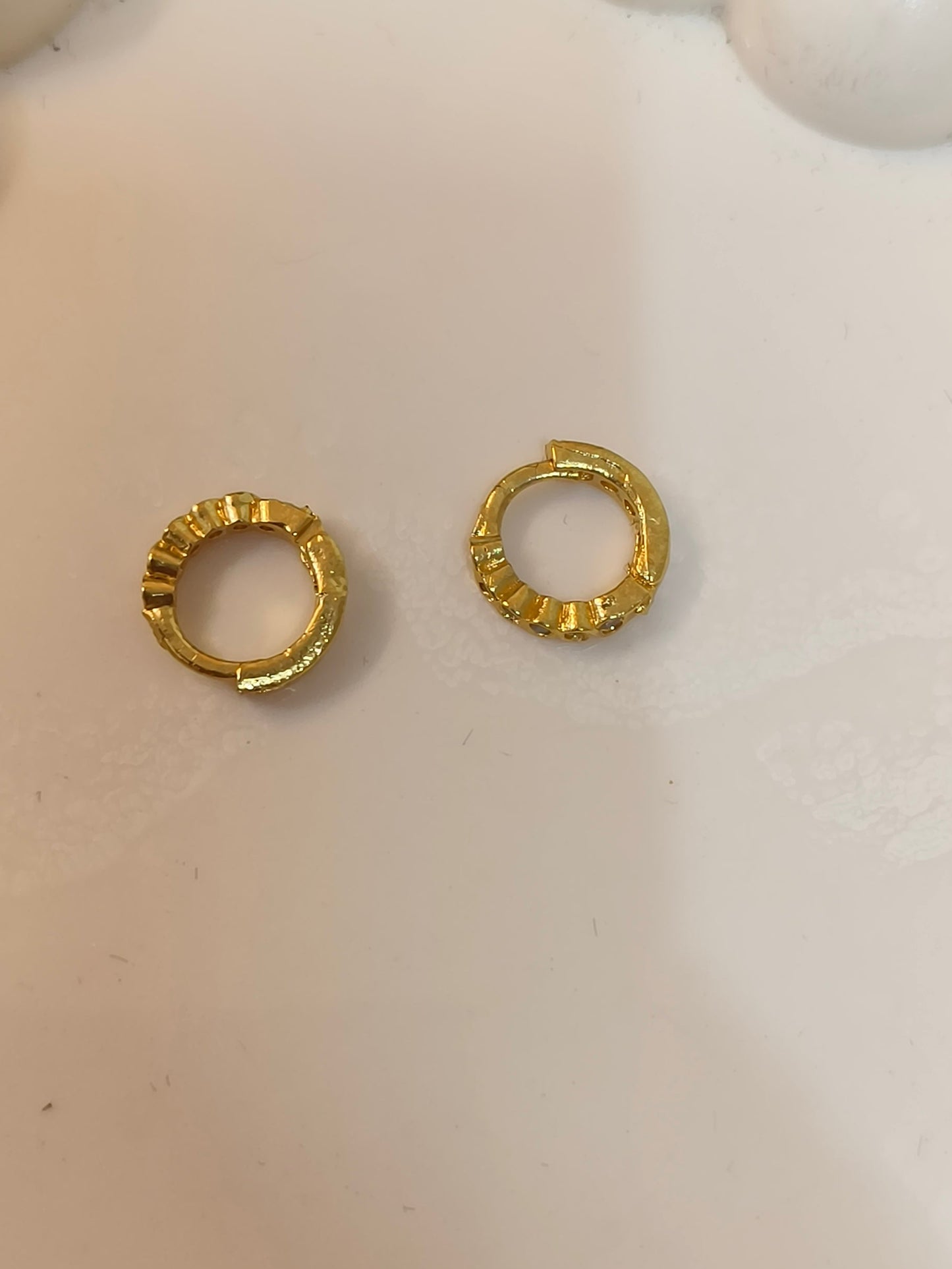 Small Golden Ad Hoops For Lobe &Helix Piercing