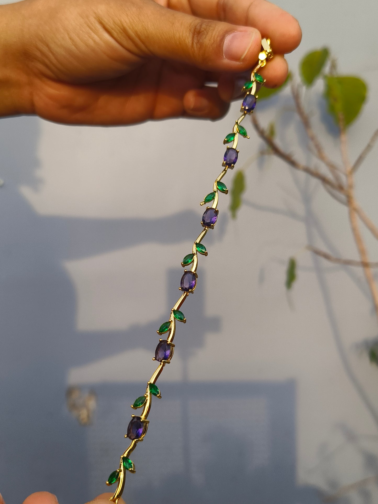 Purple &GreenTulip Bracelet