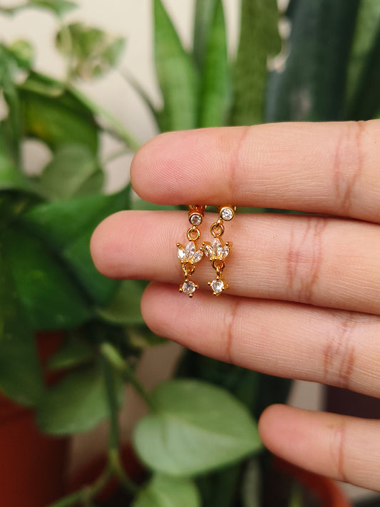 Flower stone Ball Back Danglers for helix