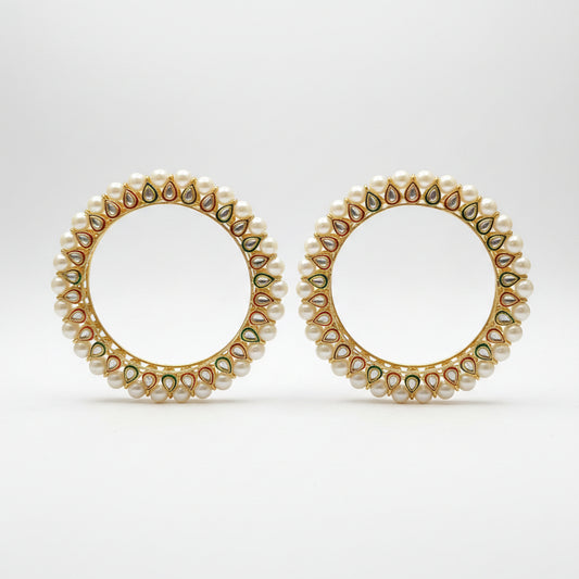Kundan meenakari pearl Rajwadi Bangles