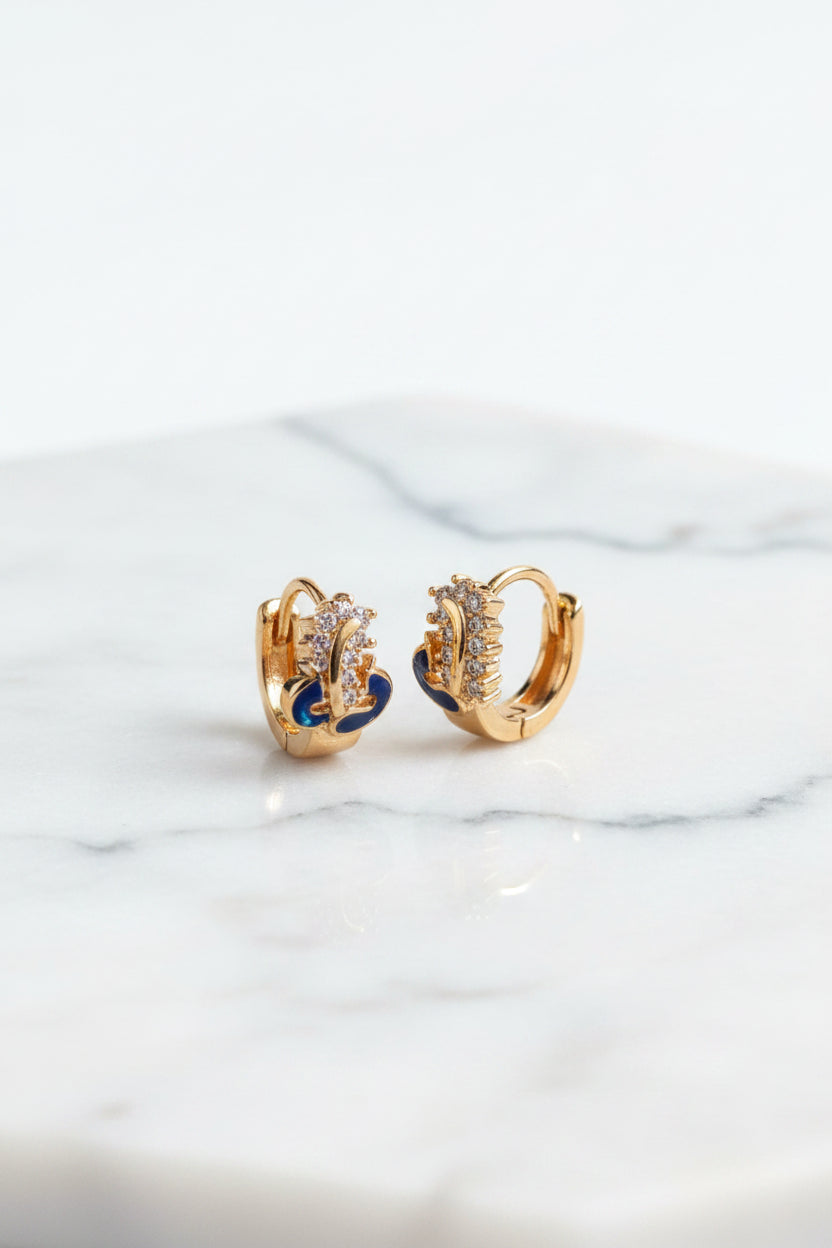 American diamond peacock hoop for helix and loop piercing