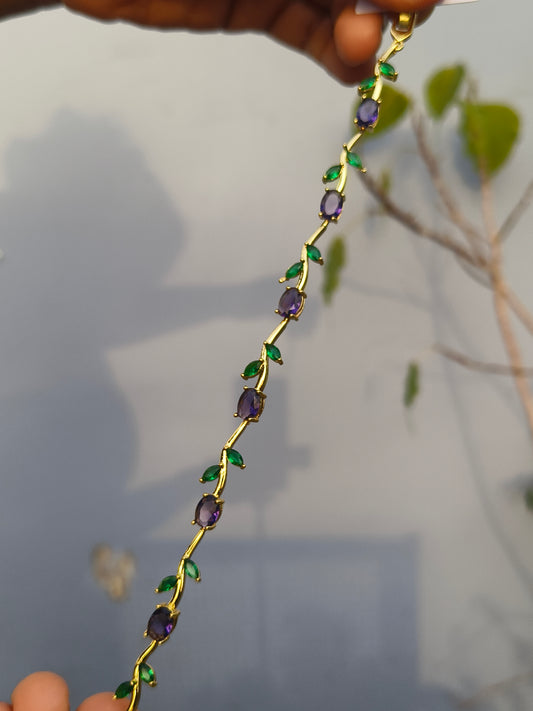 Purple &GreenTulip Bracelet