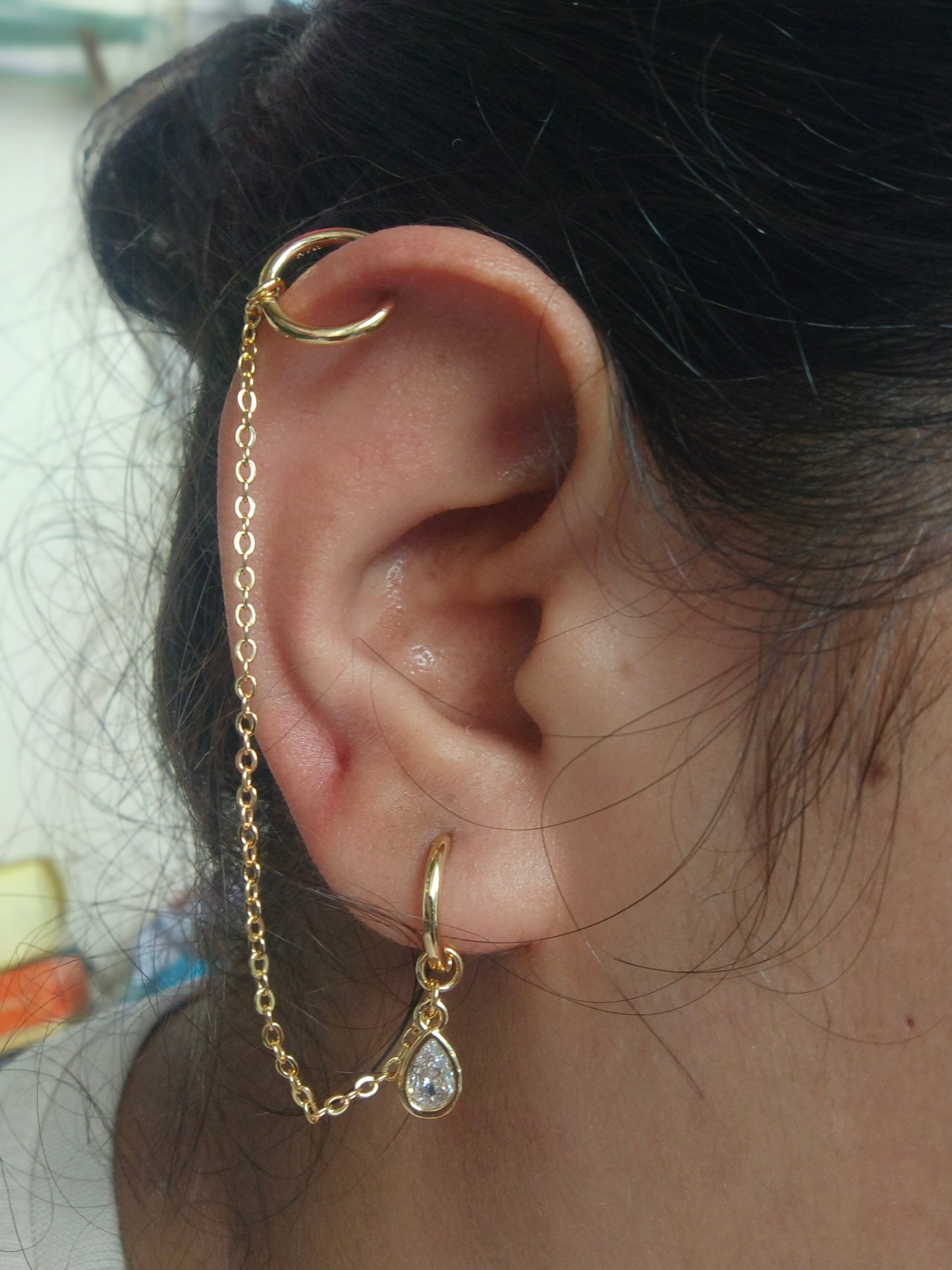 Dangler hoop with chain stackable|EC 12