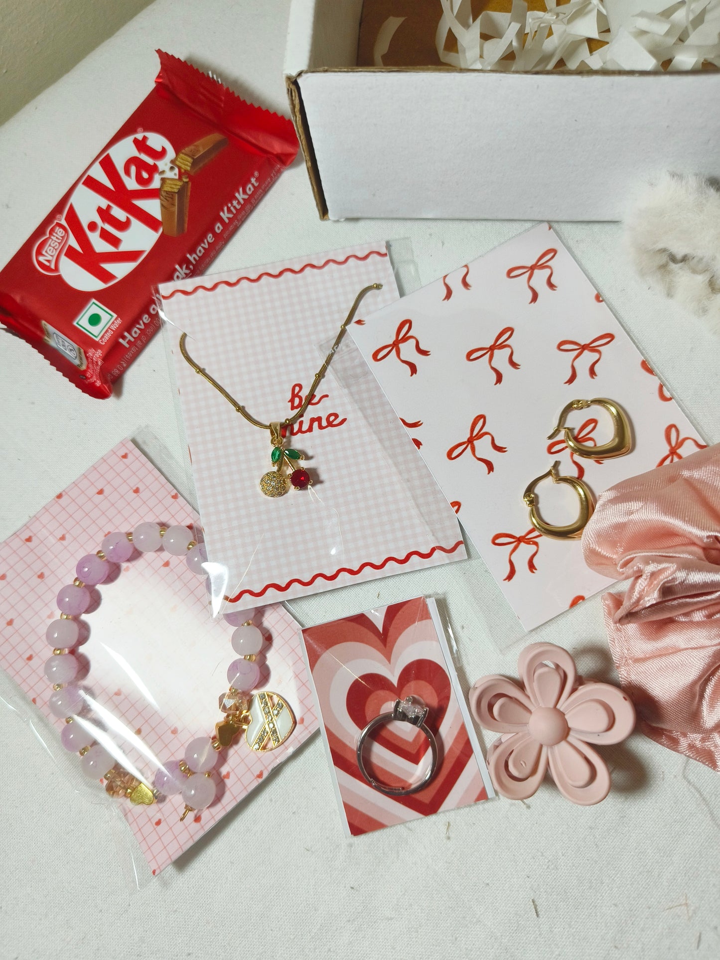 Blush Love Valentine Hamper | Romantic Gift Box with Jewelry, Chocolates & Cute Accessories