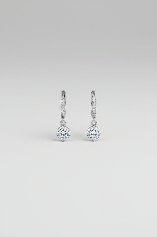 Silver Stone Dangler For Lobe Piercing
