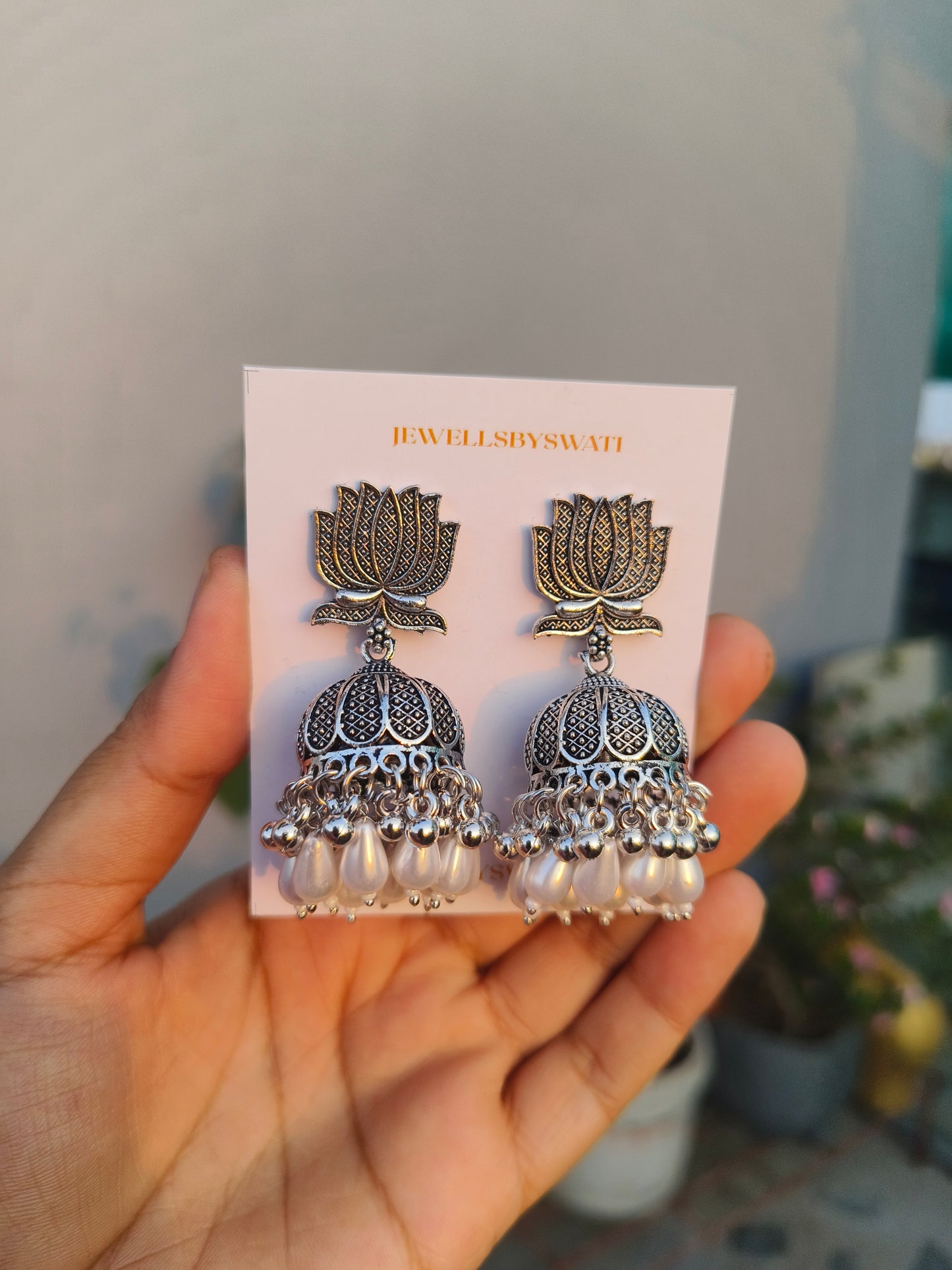 Combo of 5 Premium Oxidized Silver Jhumka Earrings