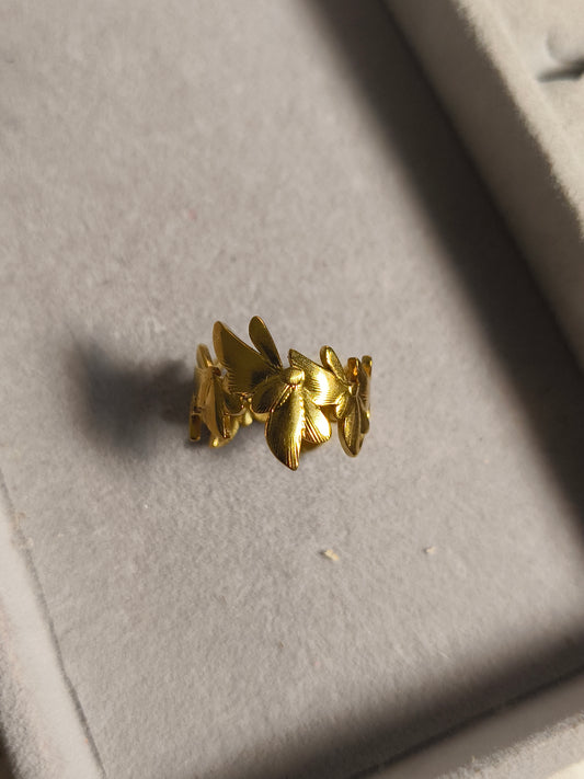 Abstract flower Band Ring