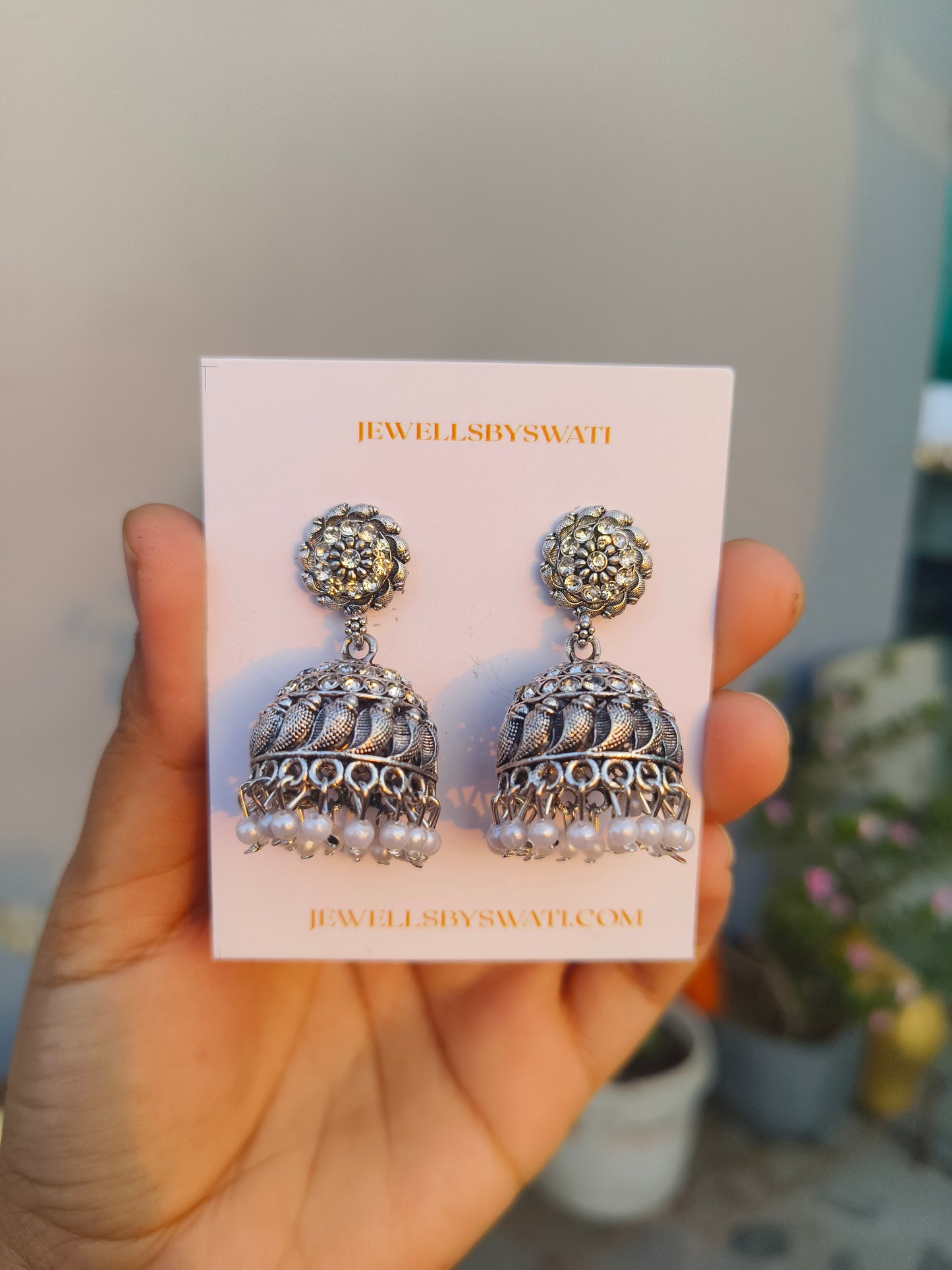 Combo of 5 Premium Oxidized Silver Jhumka Earrings