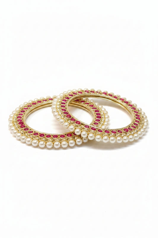 Pink rajwadi pearl Bangles