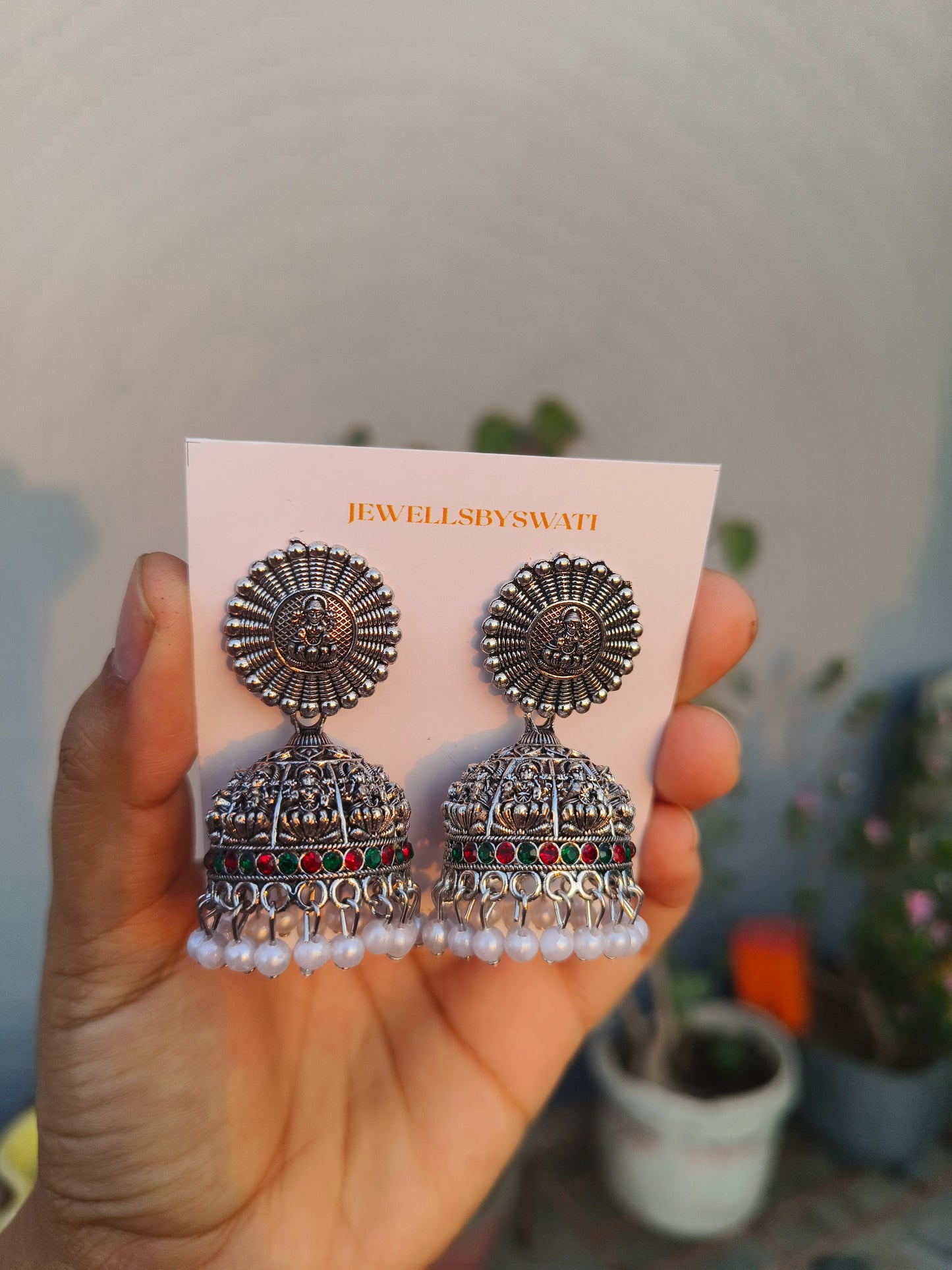 Combo of 5 Premium Oxidized Silver Jhumka Earrings